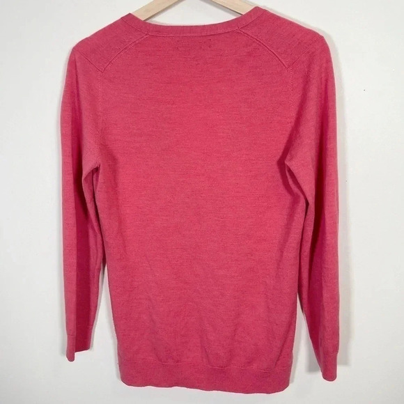 Banana Republic Extra Fine Merino Wool Pink Berry Cardigan - Picture 13 of 13